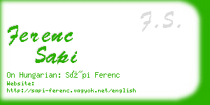 ferenc sapi business card